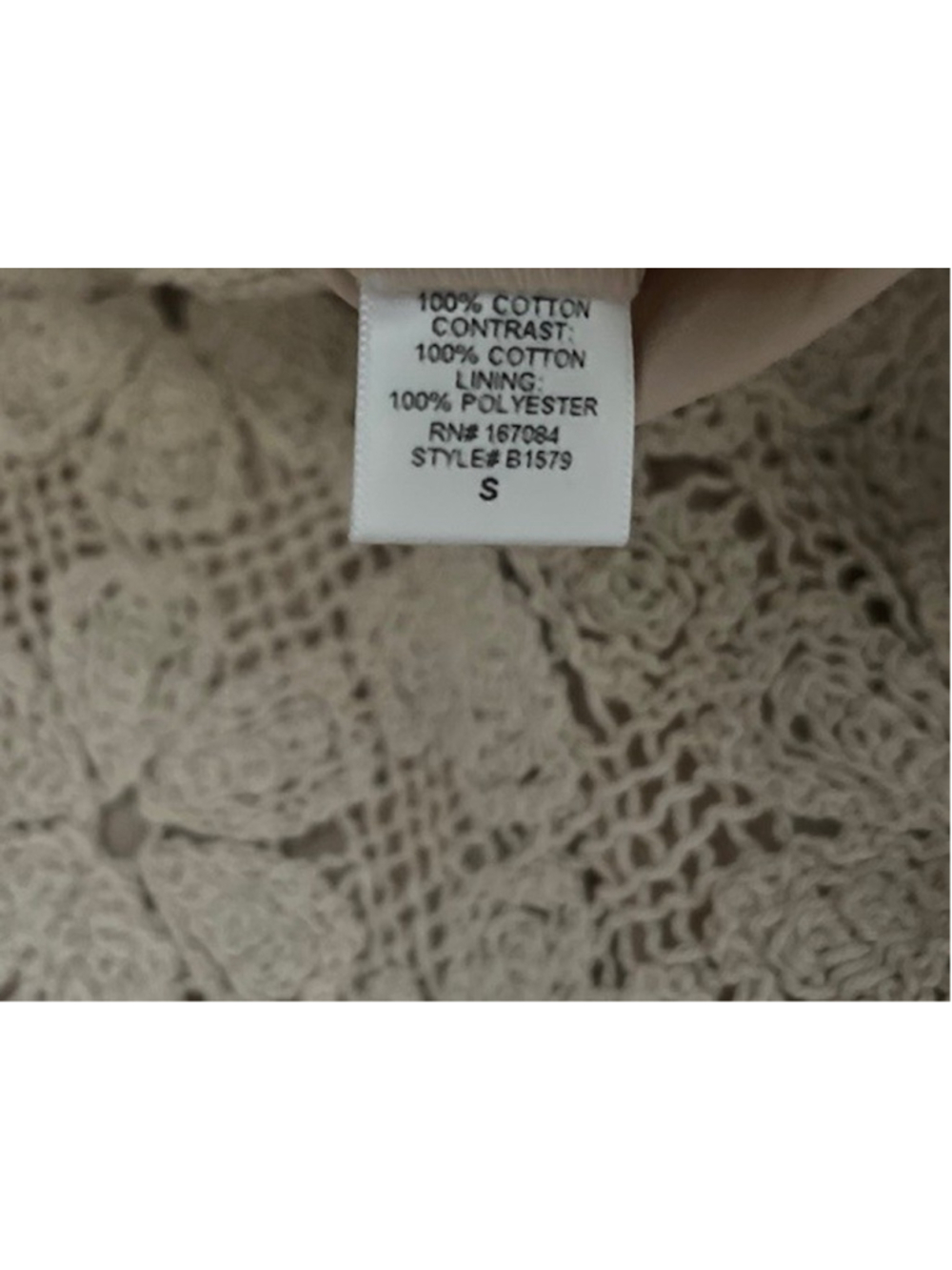 TUCKERNUCK Tan Crochet Collier V Neck Mini Dress Beach Vacation Resort Coastal - Picture 14 of 14